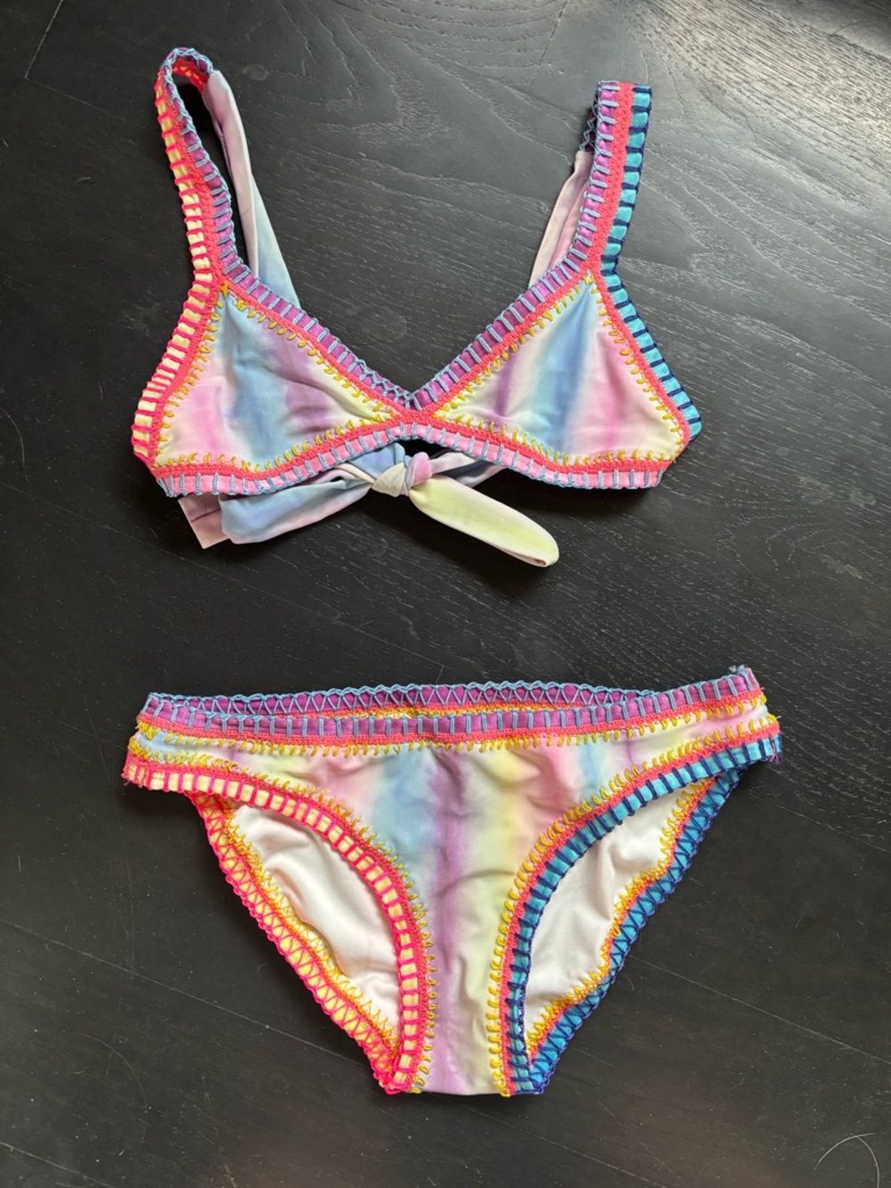 PQ Swim Platinum Solang Ferraini Inspired Kids Bikini, size 14